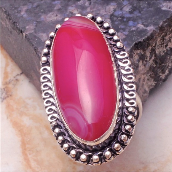 Botswana Agate silver ring size 8 & 9 - Picture 4 of 4